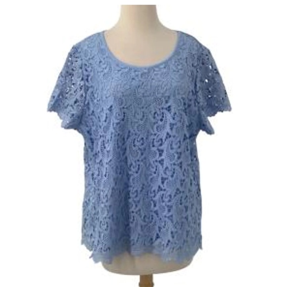 Chico's Tops - Chico's Light Blue Lace Top